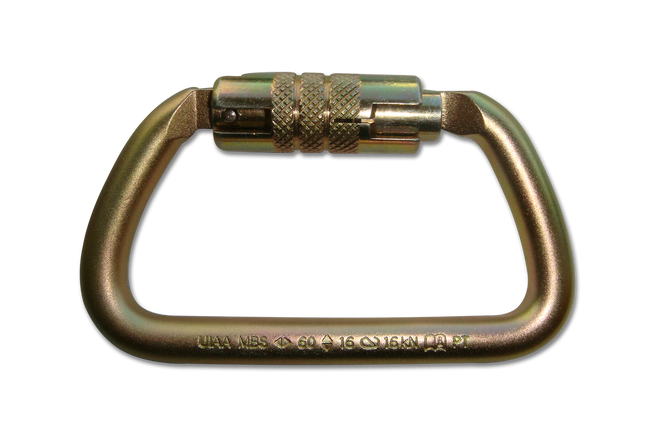 ProClimb 60kN Steel Carabiner - Twist Lock Large D-Ring for Professional Climbing & Rigging