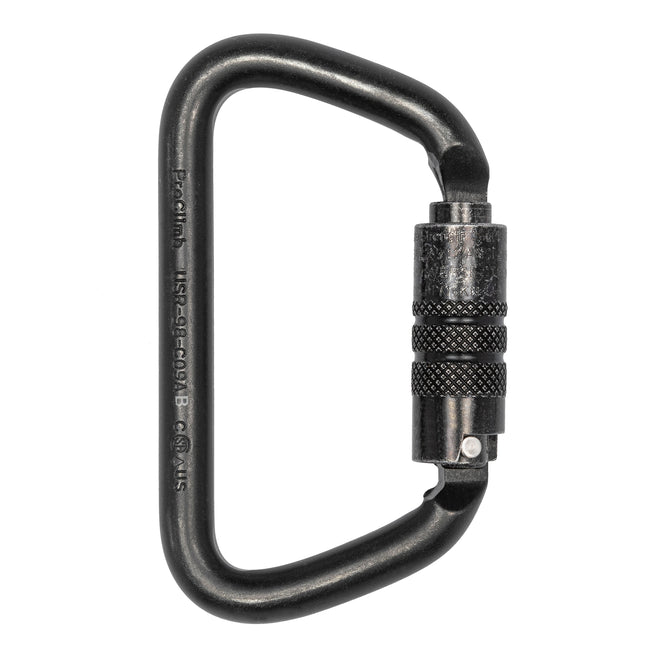 ProClimb NFPA Large D Carabiner with Screw Lock - Professional Steel Climbing Hardware