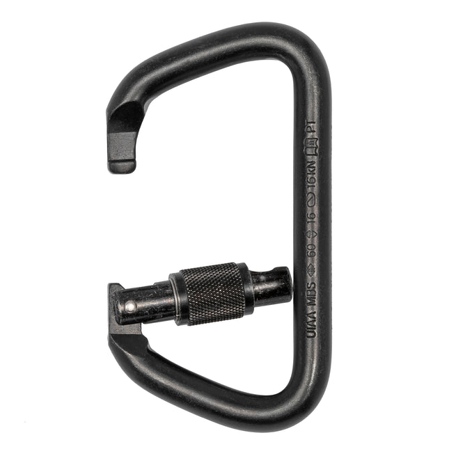 ProClimb NFPA Large D Carabiner with Screw Lock - Professional Steel Climbing Hardware