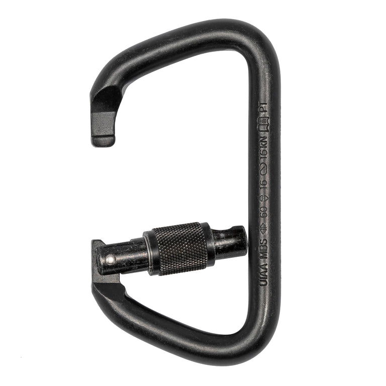 ProClimb NFPA Large D Carabiner with Screw Lock - Professional Steel Climbing Hardware