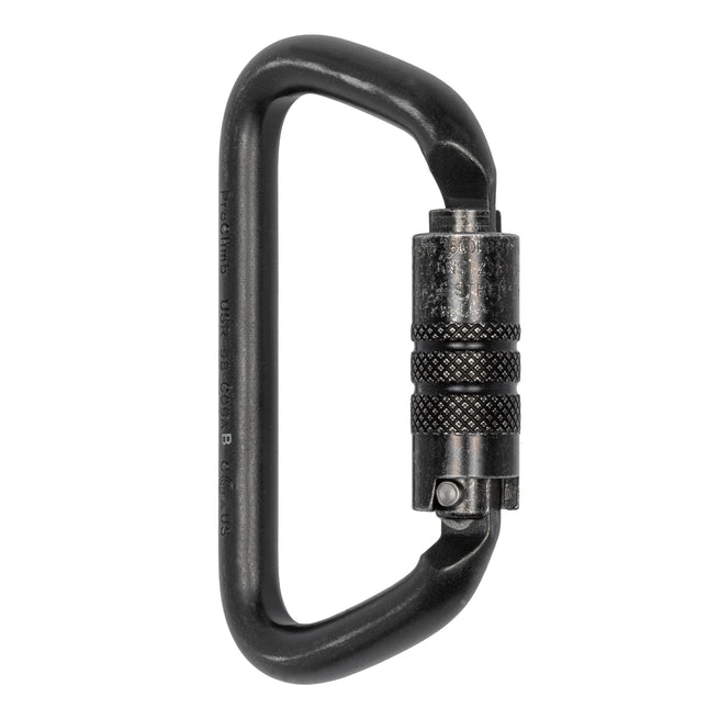 ProClimb NFPA Large D Carabiner with Screw Lock - Professional Steel Climbing Hardware