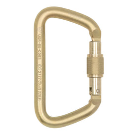 ProClimb Screw Lock Large D Steel Carabiner - 60kN Professional Climbing Hardware