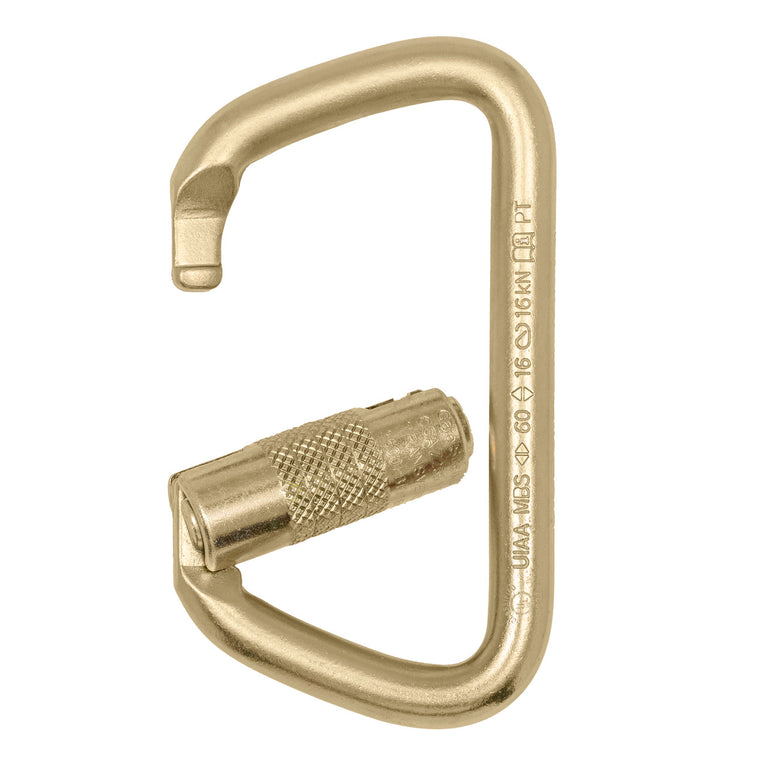 ProClimb Triple Lock Large D Steel Carabiner - Heavy Duty Climbing Hardware