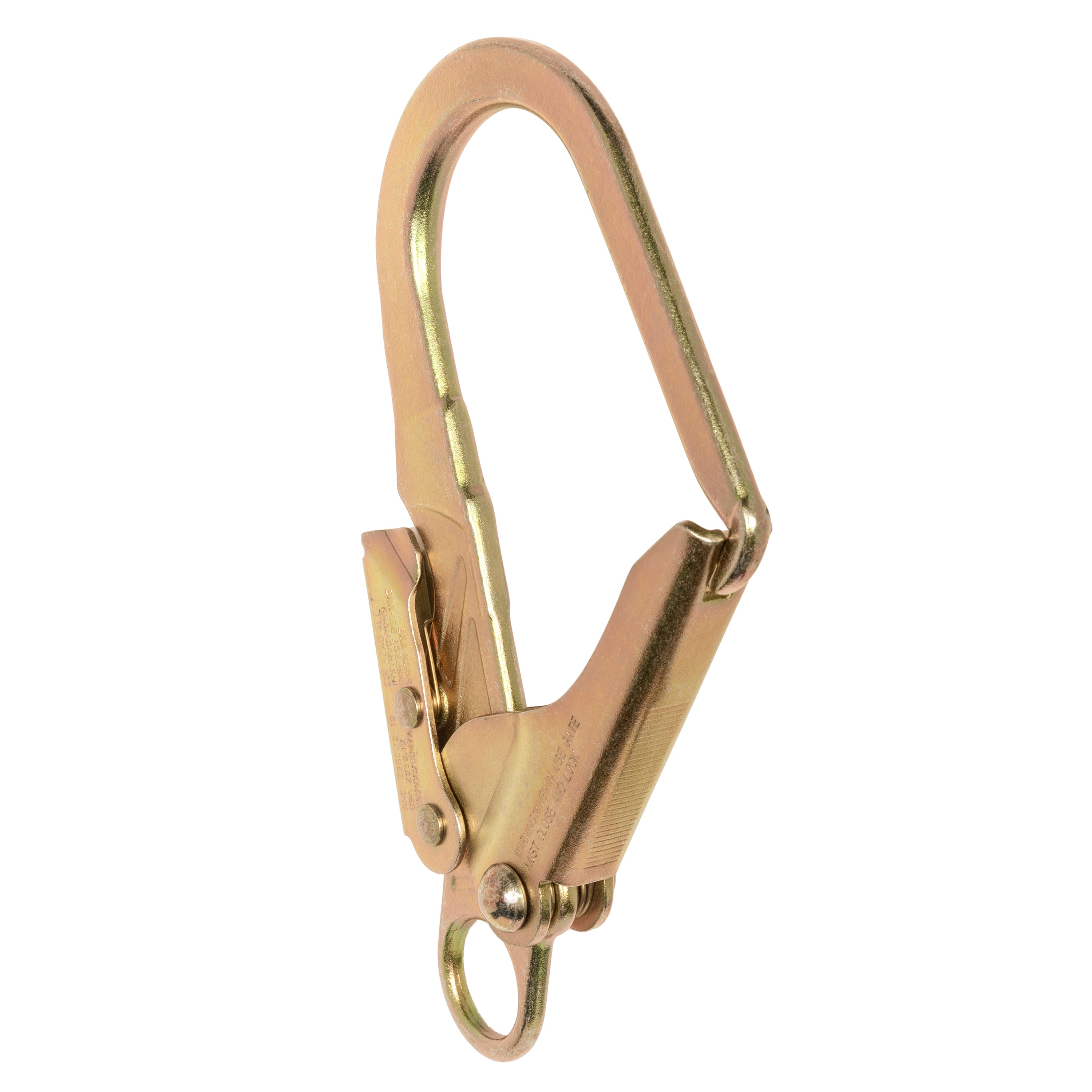 ProClimb Forged Steel Rebar Hook with Fixed Eye - 58mm Gate, Double Action Self-Locking, 40kN ANSI Certified