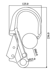 ANSI Forged Steel Rebar Hook - Double Action Self-Locking - 50kN (11,240 lb) MBS - Concrete & Construction