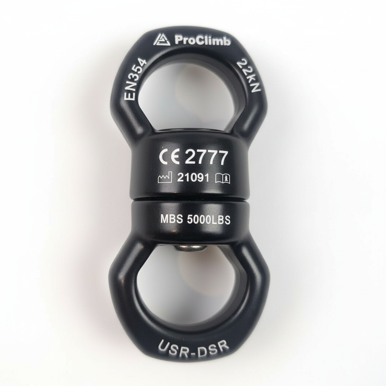 ProClimb Forged Aluminum Eye-to-Eye Swivel - CE EN354 Certified - 360Â° Rotation - Climbing & Rigging Hardware