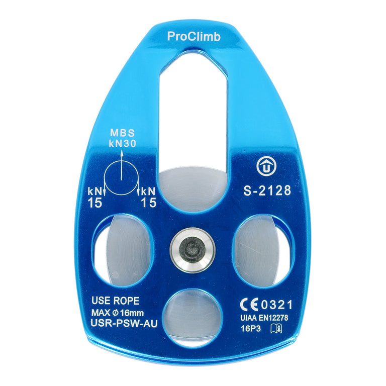 ProClimb Extra Roll Aluminum Arborist Pulley - 30kN Single Sheave