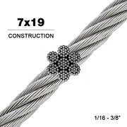 7x19 | 304 Stainless Steel Guy Wire Rope (Aircraft Cable)