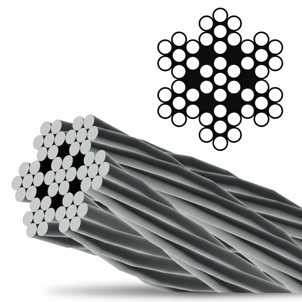 SwageRight 7x7 Galvanized Steel Wire Rope (Aircraft Cable) - Premium Quality