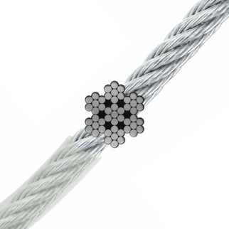 7x7 Vinyl Coated Stainless Steel Wire Rope - Premium Aircraft Cable