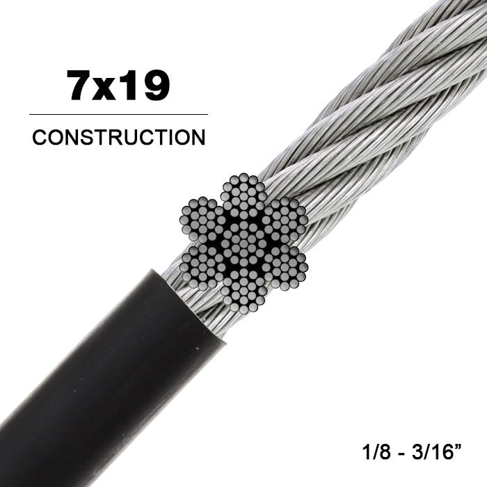 7x19 Nylon Coated Galvanized Steel Wire Rope - Heavy-Duty Aircraft Cable