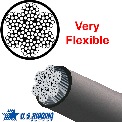 7x19 Nylon Coated Galvanized Steel Wire Rope - Heavy-Duty Aircraft Cable