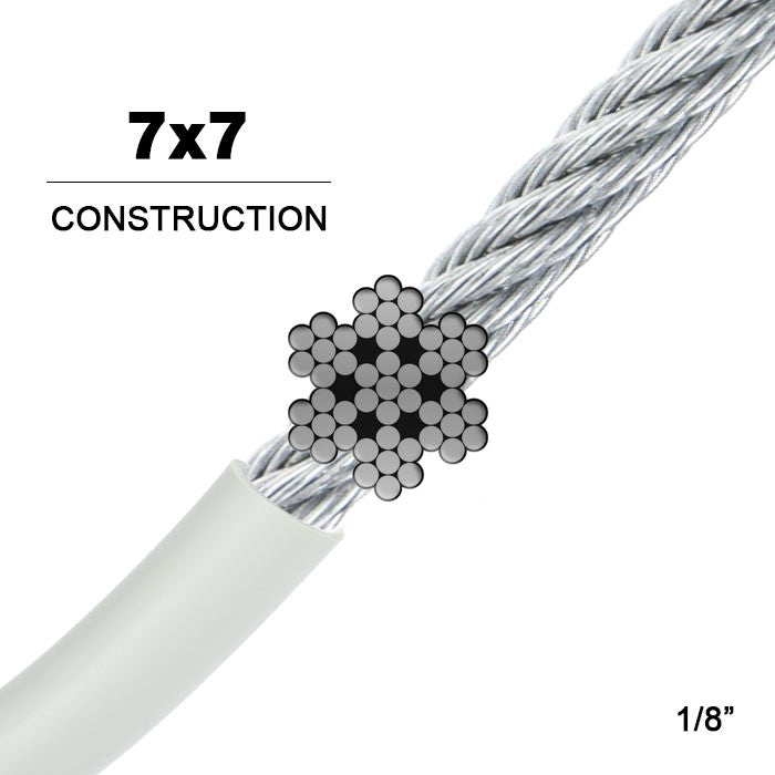 7x7 Vinyl Coated Galvanized Steel Wire Rope - Durable Aircraft Cable