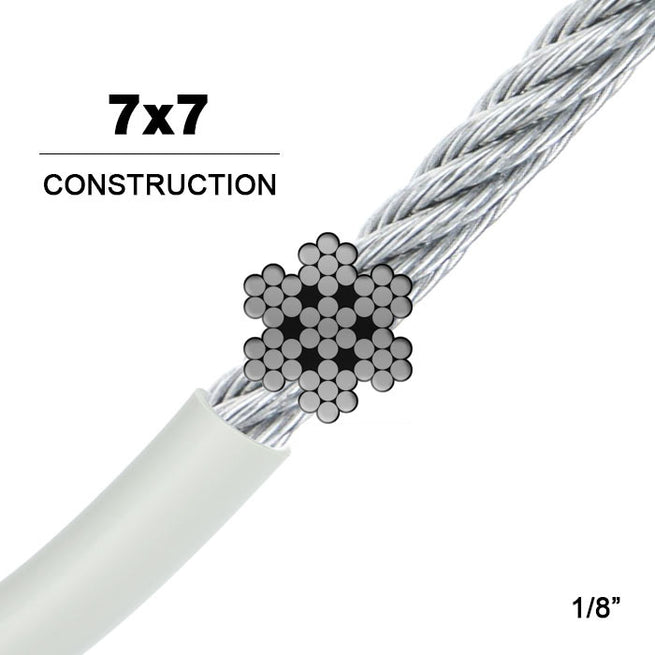 7x7 Vinyl Coated Galvanized Steel Wire Rope - Durable Aircraft Cable