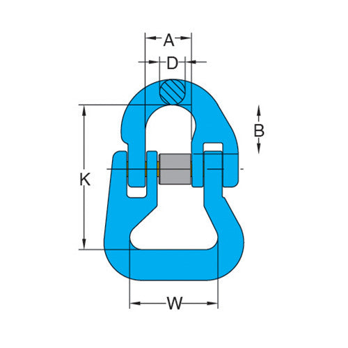 4 Ton Grade 100 Web Sling Connector - YOKE Heavy-Duty Rigging Connector - 3/8"