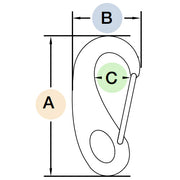 316 Stainless Steel Spring Gate Snap Drawing