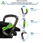 Alu. Single Swing Pulley + 1/2" Dia. Arborist Positioning Lanyard w/ Steel Snap Hook (8 ft.)