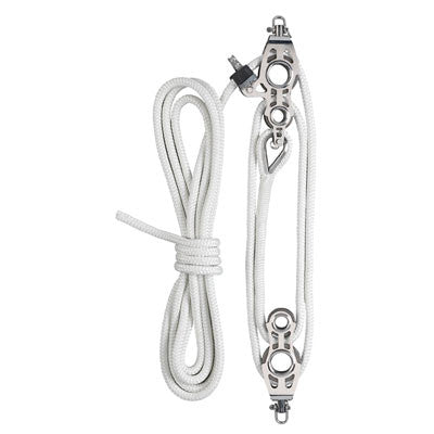 Professional Stainless Steel Fiddle Block Complete Rigging Set with 50ft Rope