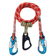 Pelican Rope The Red-3 1/2" 2-in-1 Positioning Lanyard with Aluminum Snaphooks