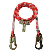 Pelican Rope The Red-3 1/2" 2-in-1 Positioning Lanyard with Steel Snaphooks