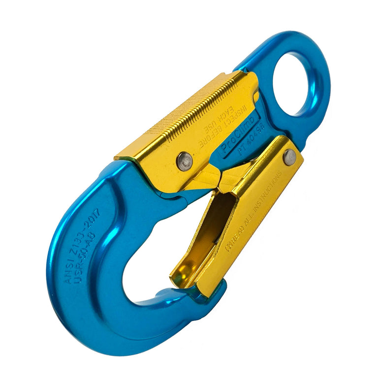 ProClimb 27kN Forged Aluminum Fixed-Eye Snap Hook - Ultra-Lightweight Fall Protection